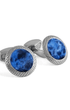 Tateossian Cufflinks Bullseye Semi Precious Cufflinks Palladium Plated & Sodalite