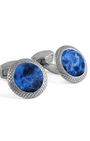 Tateossian Cufflinks Bullseye Semi Precious Cufflinks Palladium Plated & Sodalite