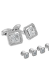 Tateossian Stud Sets Halo Rectangular Cufflink and Shirt Studs