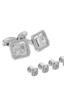 Tateossian Stud Sets Halo Rectangular Cufflink and Shirt Studs