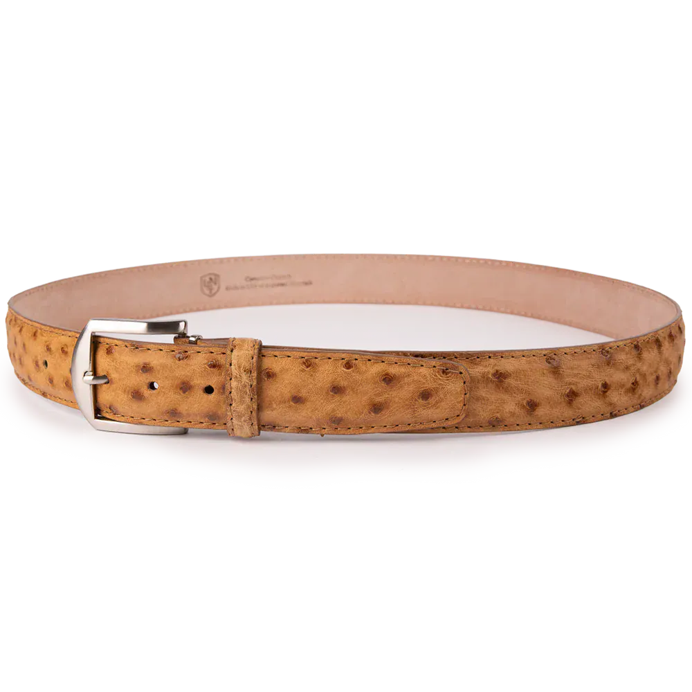 The Luxe Group (LEN) Belt Antique Saddle / 40MM Genuine Ostrich Belt