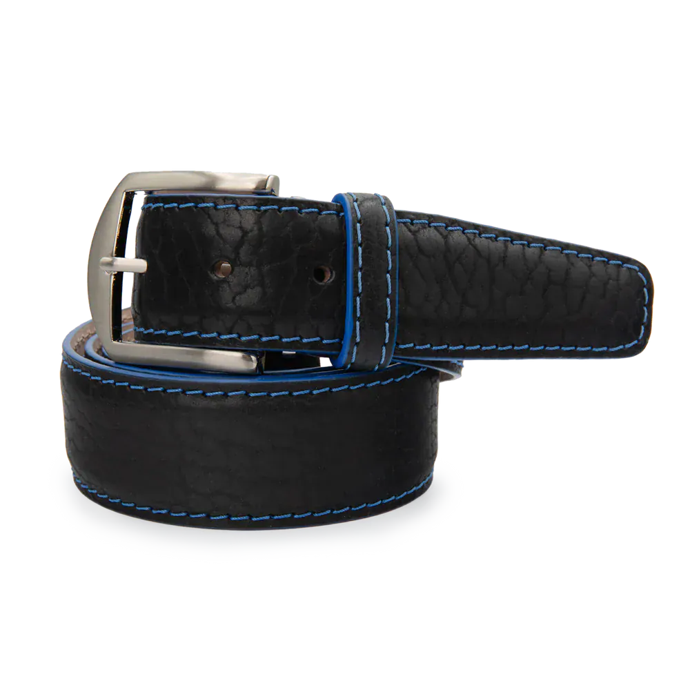 The Luxe Group (LEN) Belt BLACK/TAN / 40MM American Bison in Black/Denim