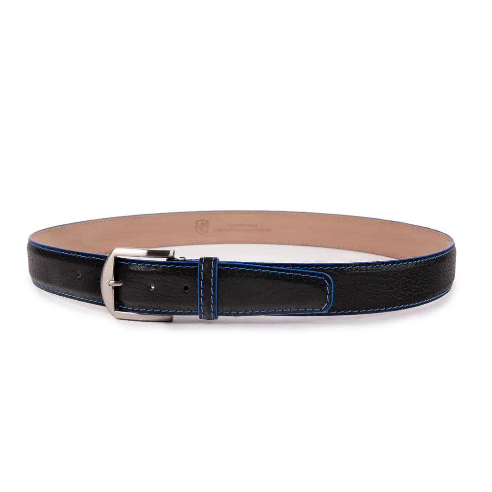The Luxe Group (LEN) Belt BLACK/TAN / 40MM American Bison in Black/Denim