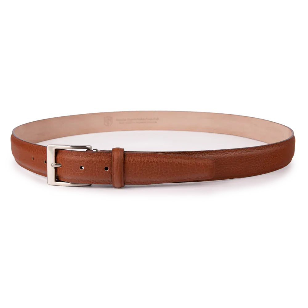 The Luxe Group (LEN) Belt COGNAC / 35MM French Pebble Grain Belt