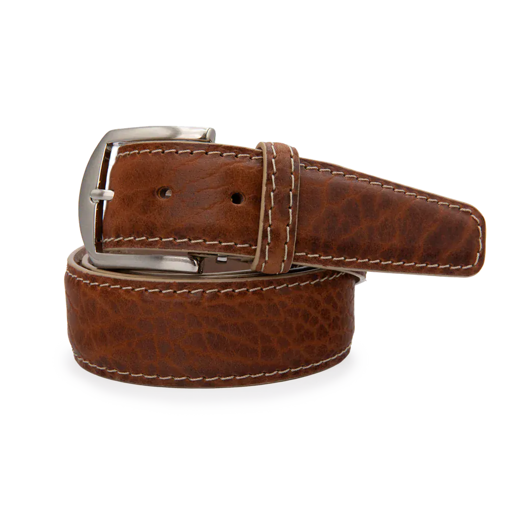 The Luxe Group (LEN) Belt COGNAC/BEIGE / 40MM American Bison in Cognac/Beige