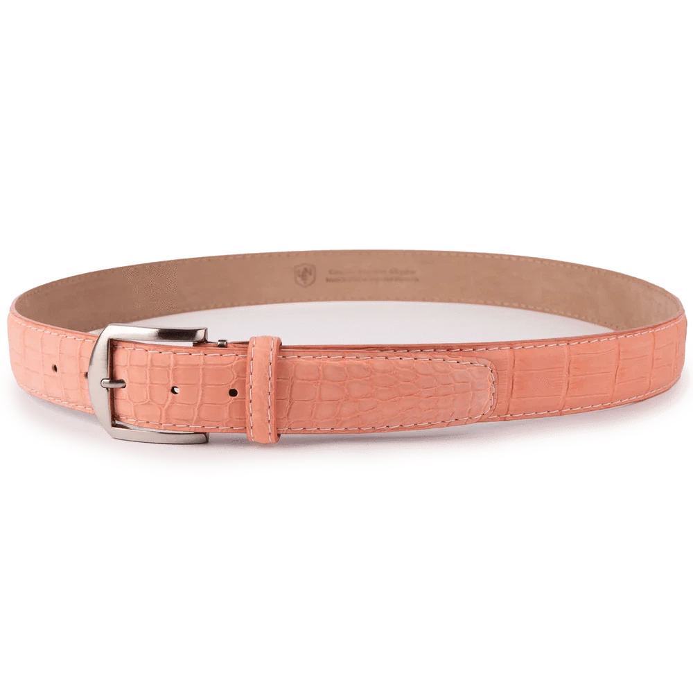 The Luxe Group (LEN) Belt CORAL / 40MM Buffed American Alligator - Limited Edition Coral