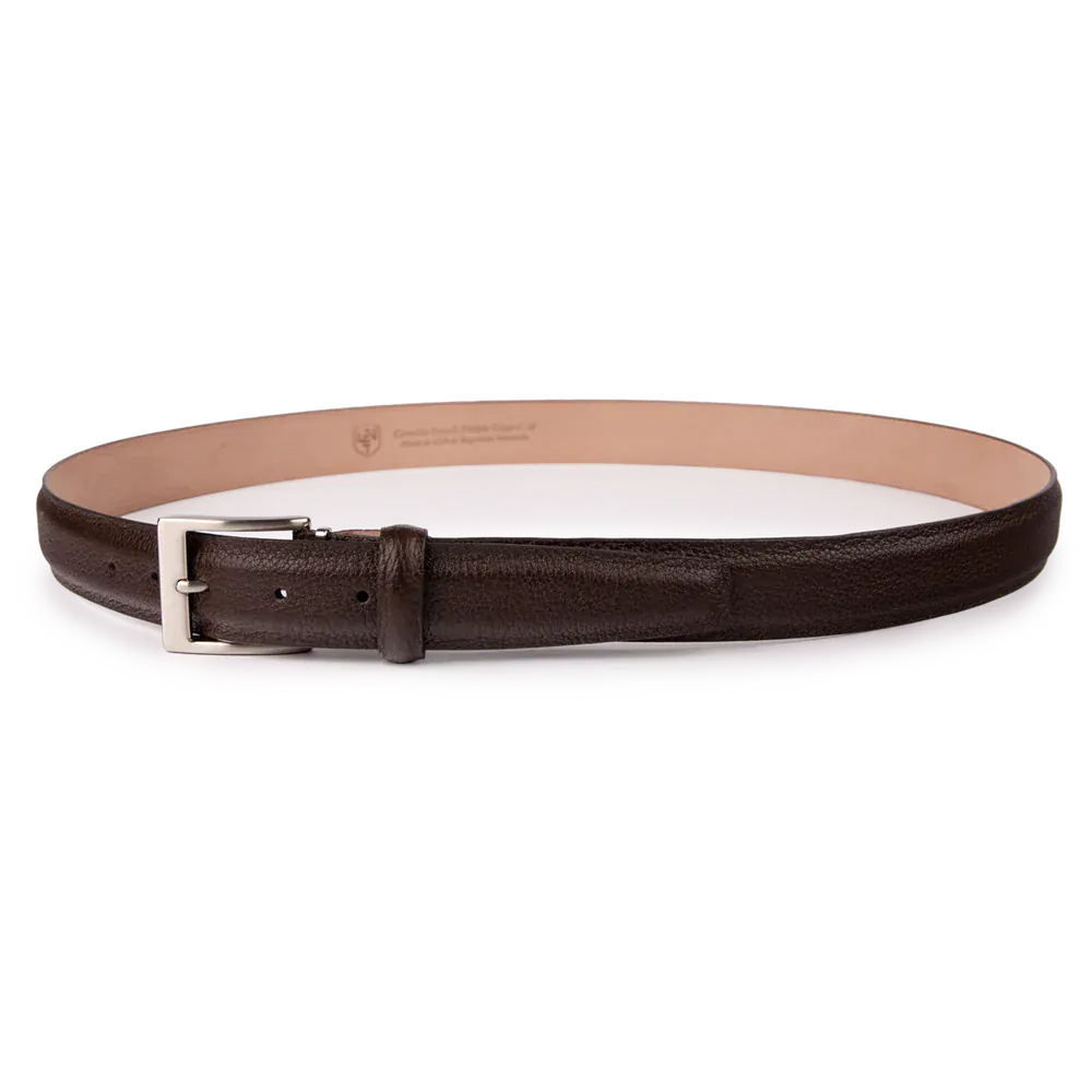 The Luxe Group (LEN) Belt French Pebble Grain - Chocolate