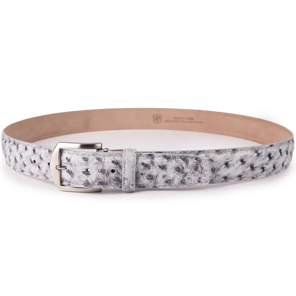 The Luxe Group (LEN) Belt Genuine Ostrich - Snow