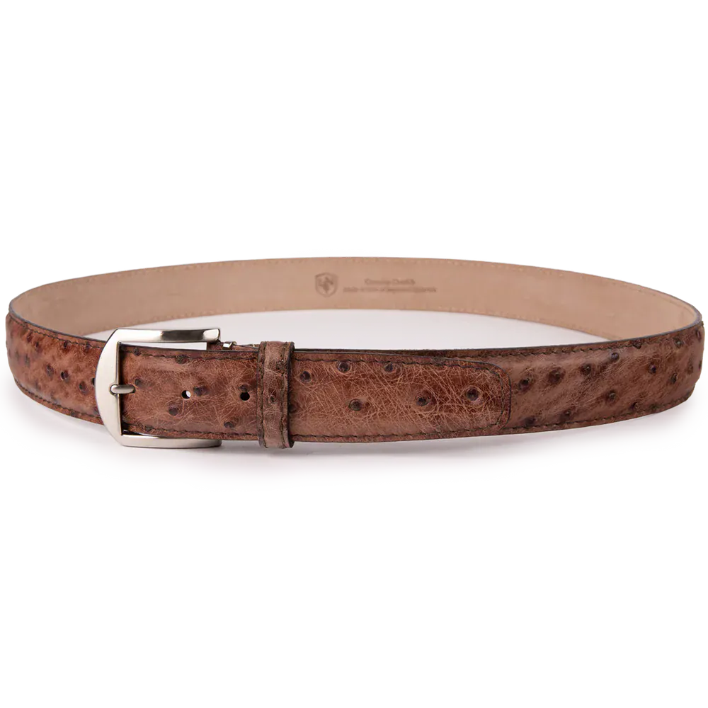 The Luxe Group (LEN) Belt Genuine Ostrich - Tobacco