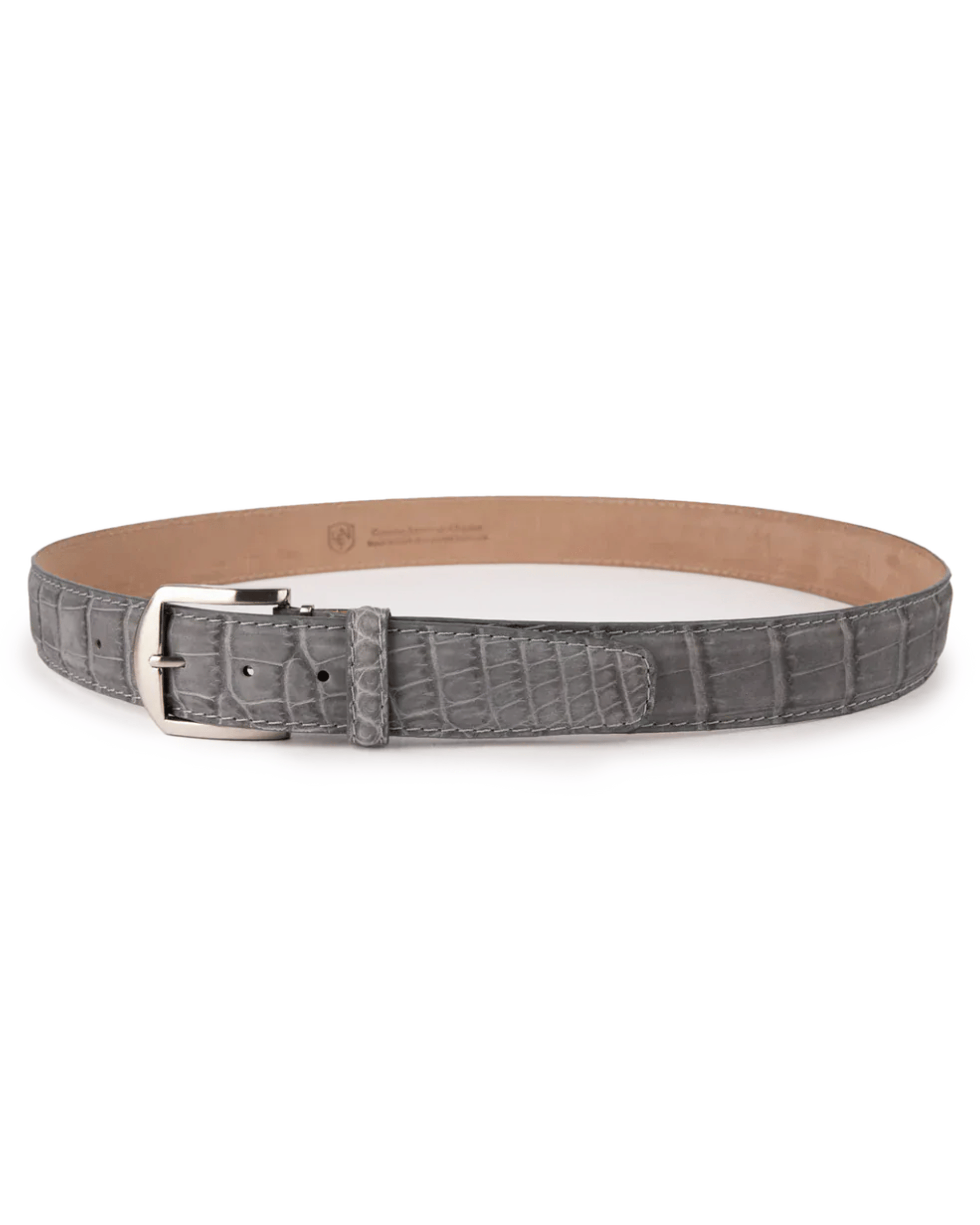 The Luxe Group (LEN) Belt GREY / 40MM Buffed American Alligator in Grey
