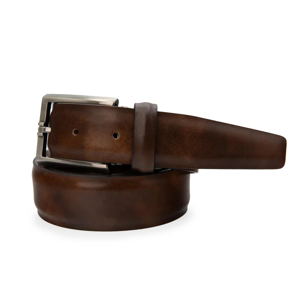 The Luxe Group (LEN) Belt Italian Marbled Calf 35mm - Pecan