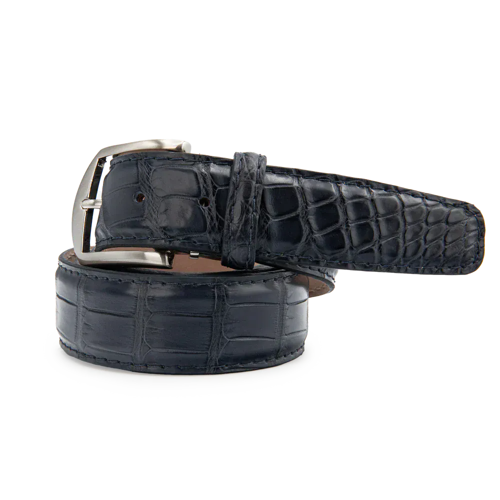 The Luxe Group (LEN) Belt NAVY / 40MM American Alligator in Navy