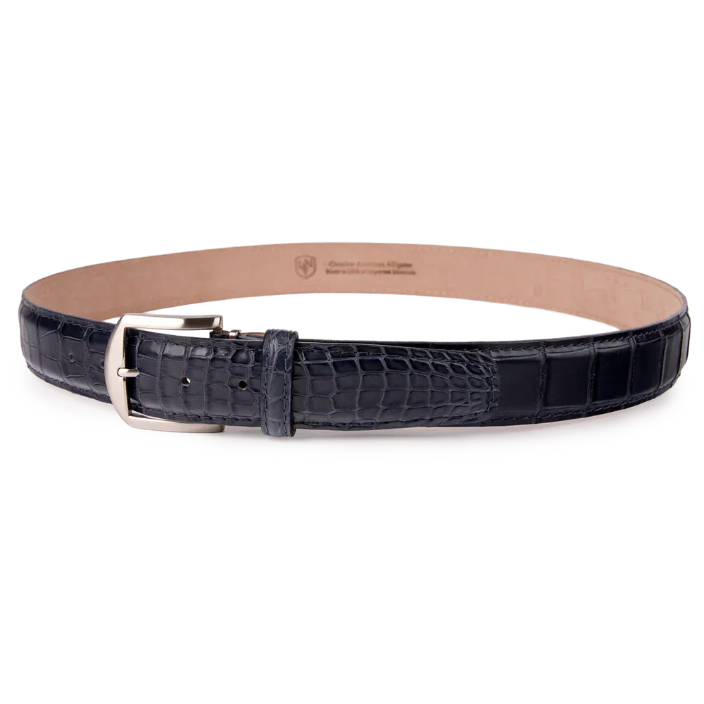The Luxe Group (LEN) Belt NAVY / 40MM American Alligator in Navy