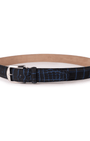 The Luxe Group (LEN) Belt NAVY SAPPHIRE / 40MM Ultra-Matte Two-Tone American Alligator in Navy & Sapphire Blue