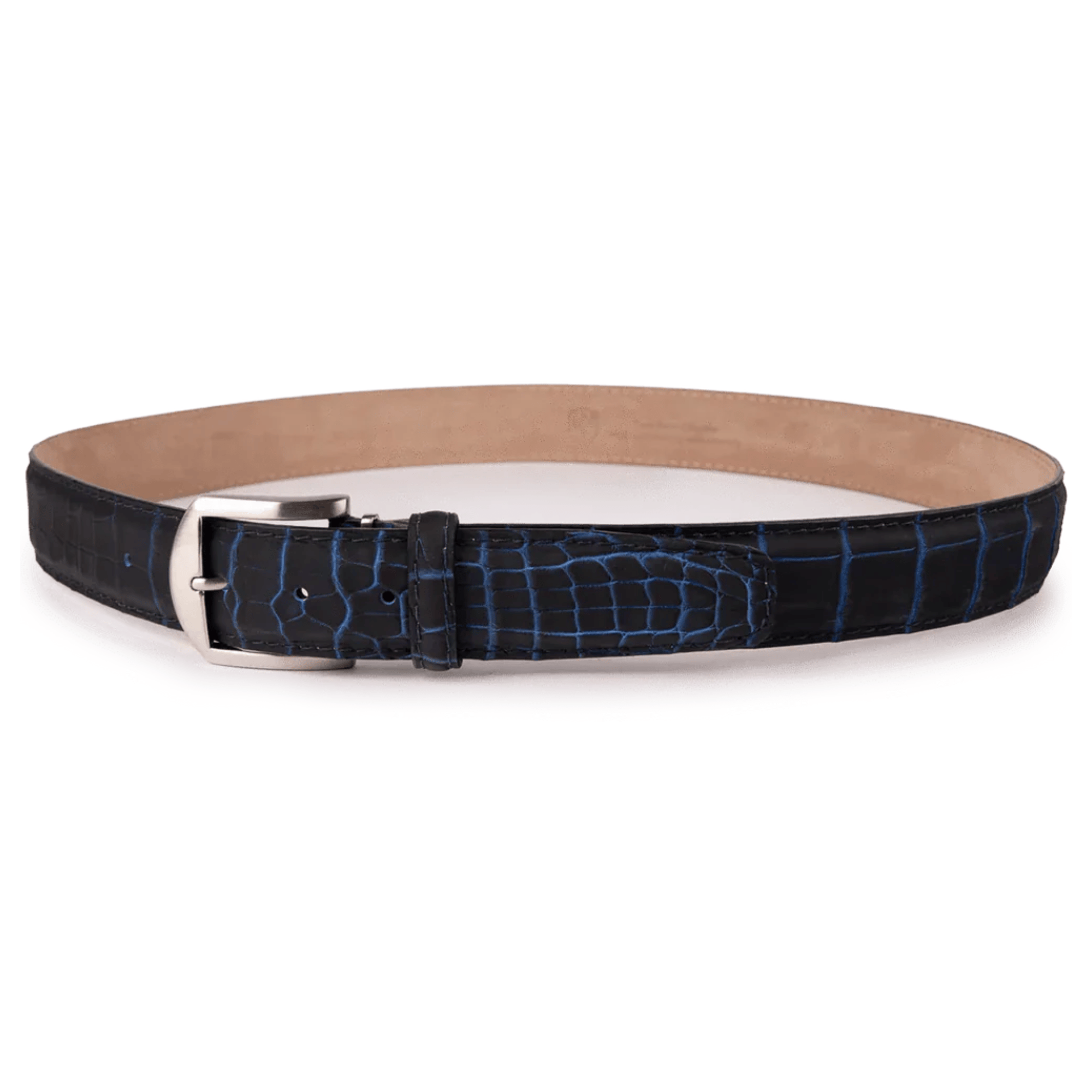 The Luxe Group (LEN) Belt NAVY SAPPHIRE / 40MM Ultra-Matte Two-Tone American Alligator in Navy & Sapphire Blue