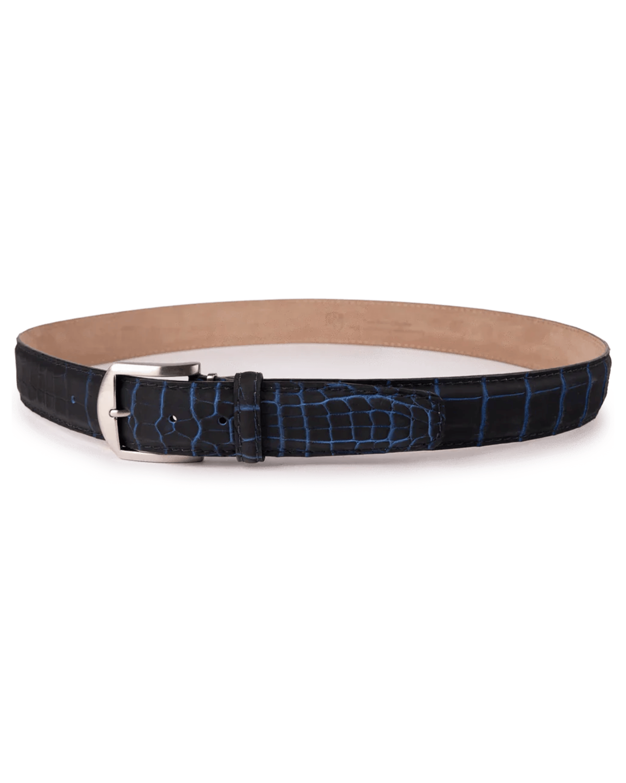 The Luxe Group (LEN) Belt NAVY SAPPHIRE / 40MM Ultra-Matte Two-Tone American Alligator in Navy & Sapphire Blue
