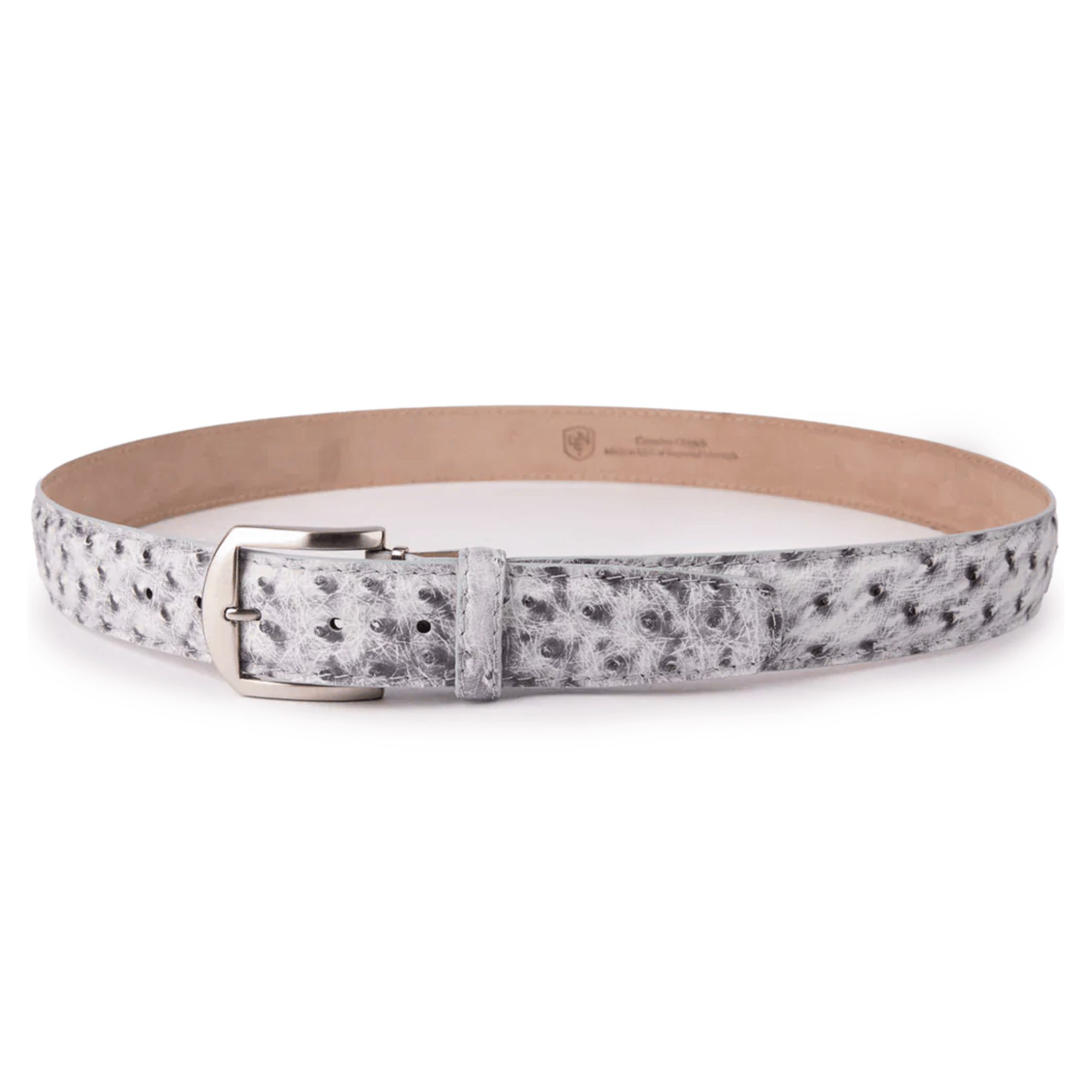 The Luxe Group (LEN) Belt SNOW / 40MM Genuine Ostrich in Snow