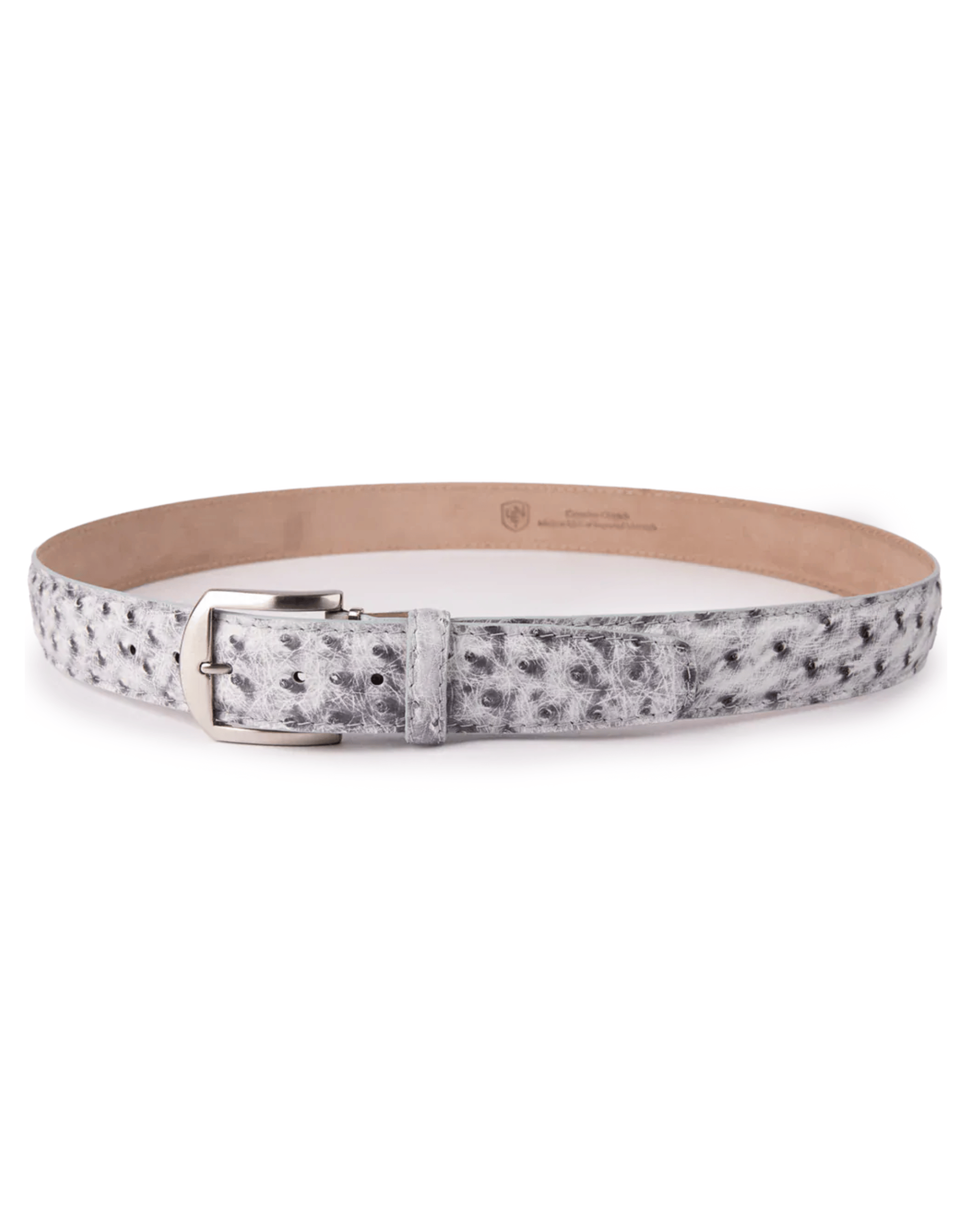 The Luxe Group (LEN) Belt SNOW / 40MM Genuine Ostrich in Snow