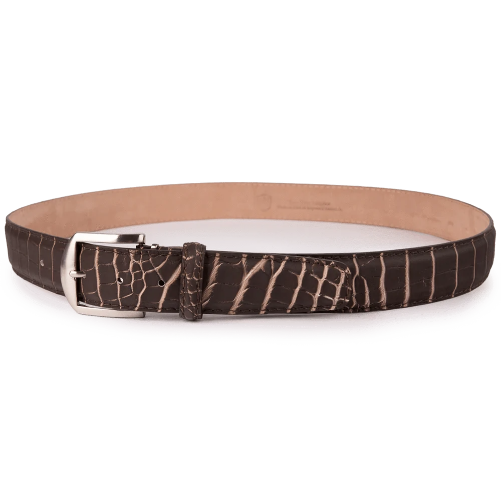 The Luxe Group (LEN) Belt WHISKEY/BEIGE / 40MM Ultra-Matte Two-Tone American Alligator - Whiskey & Beige