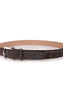 The Luxe Group (LEN) Belt WHISKEY/DENIM / 40MM Ultra-Matte Two-Tone American Alligator in Whiskey & Denim