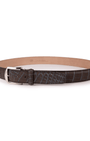 The Luxe Group (LEN) Belt WHISKEY/DENIM / 40MM Ultra-Matte Two-Tone American Alligator in Whiskey & Denim