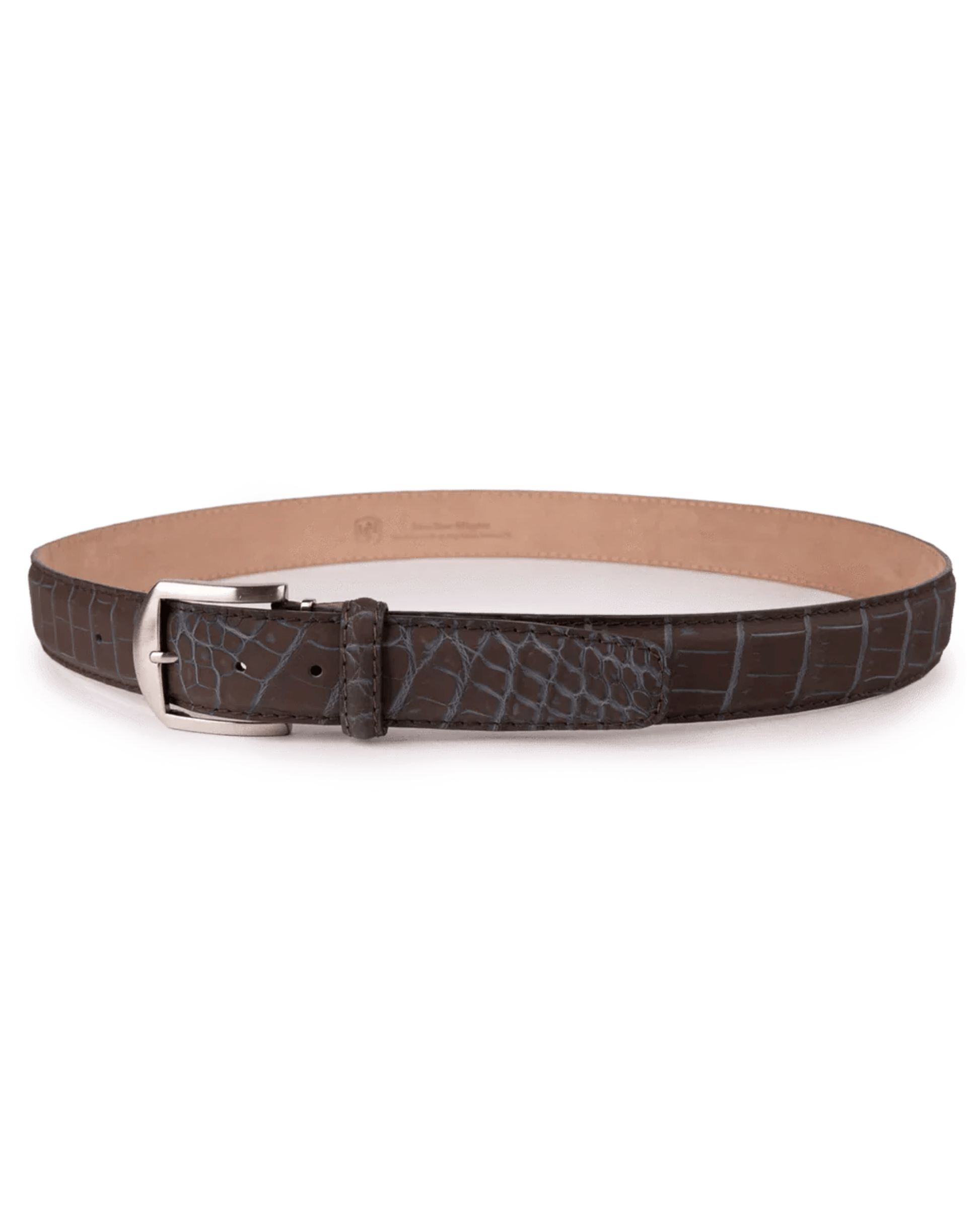 The Luxe Group (LEN) Belt WHISKEY/DENIM / 40MM Ultra-Matte Two-Tone American Alligator in Whiskey & Denim