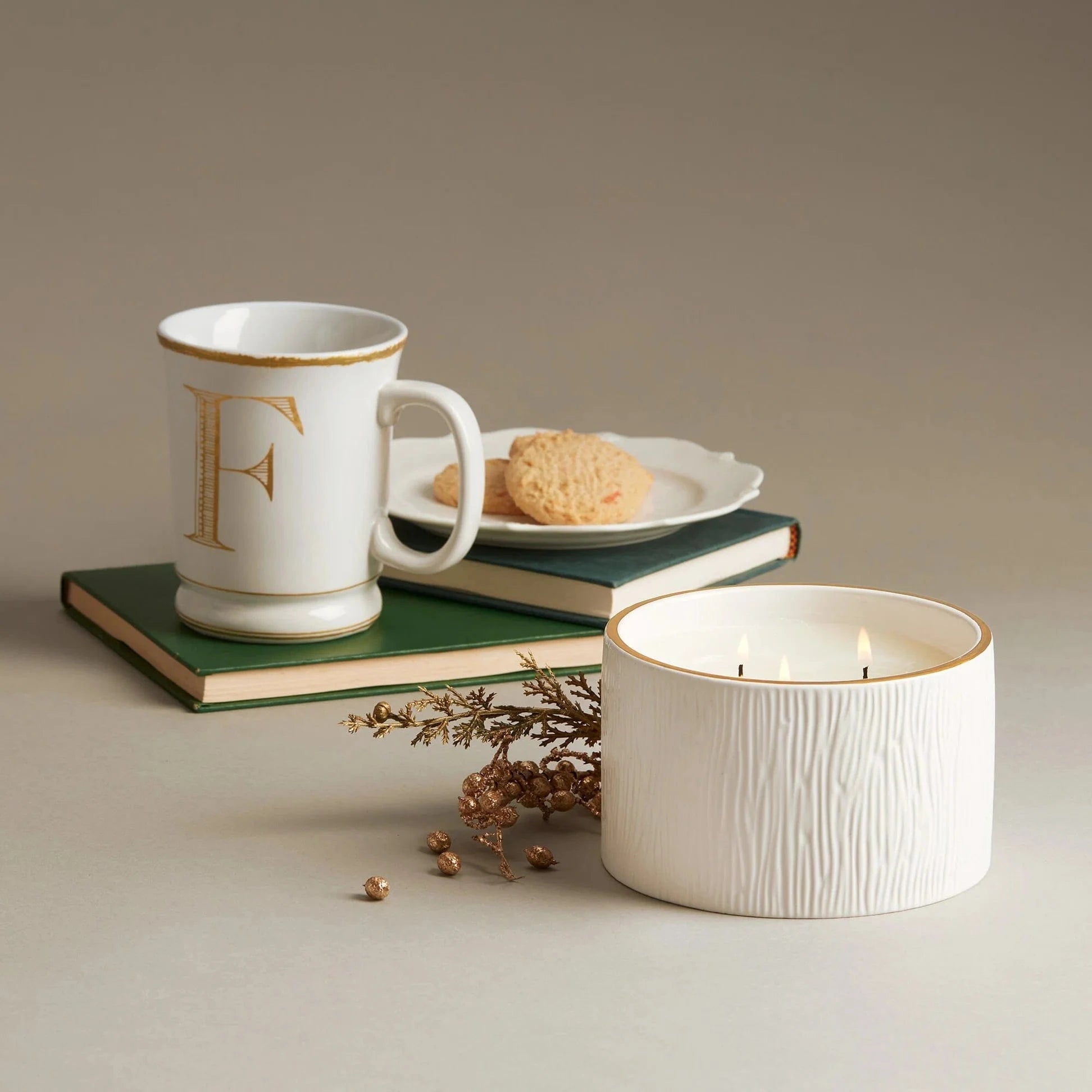 The Thymes Home WHITE / OS Frasier Fir Ceramic 3-Wick Candle