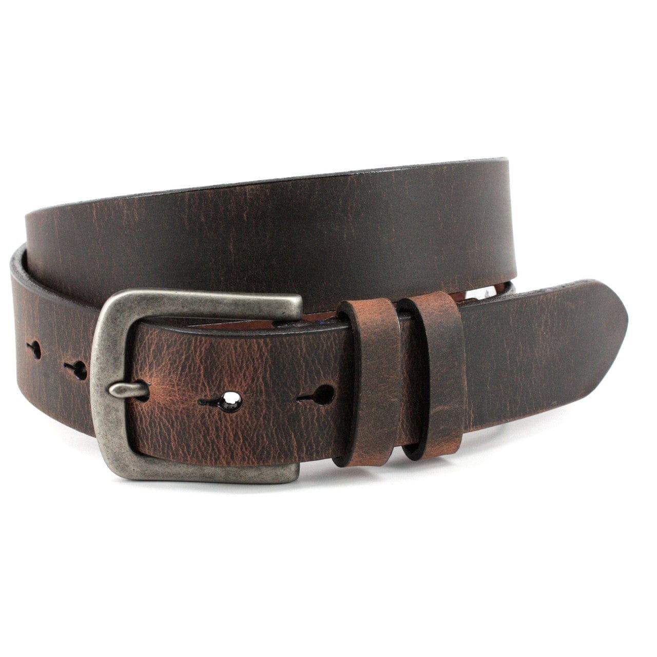 Torino Leather Company Belt Brown Distressed Waxed Leather Belt