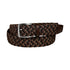 Torino Leather Company Belt Italian Woven Rayon Stretch Belt with Brown Tabs
