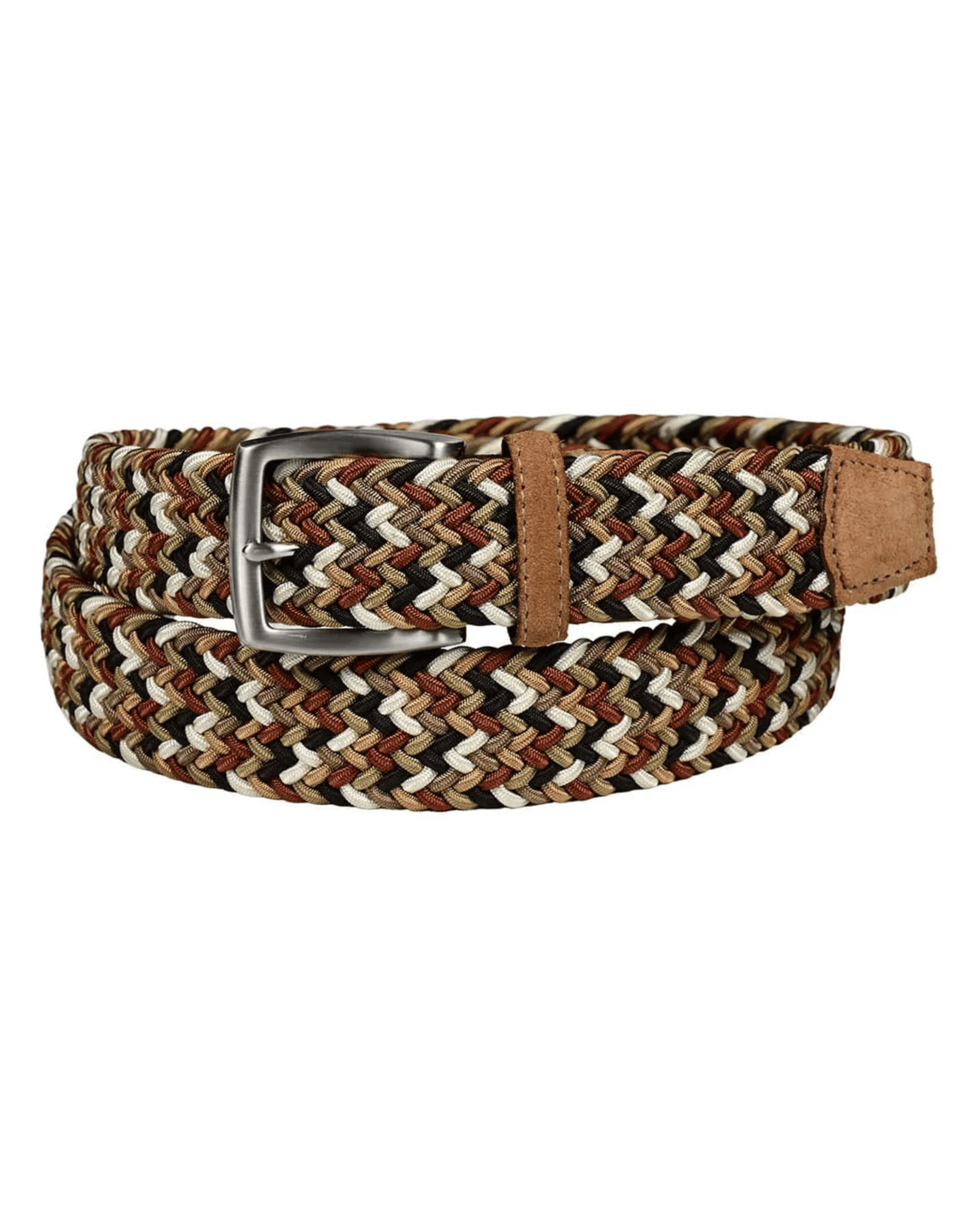 Torino Leather Company Belt Italian Woven Rayon Stretch Belt with Suede Tabs