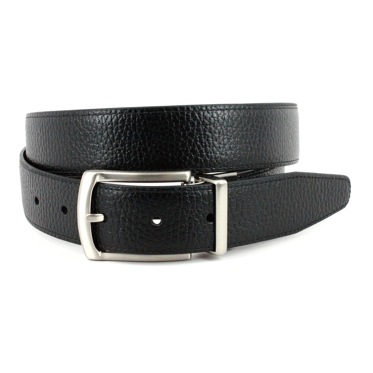 Torino Leather Company Belt Reversible Veal Belt in Black and Cognac