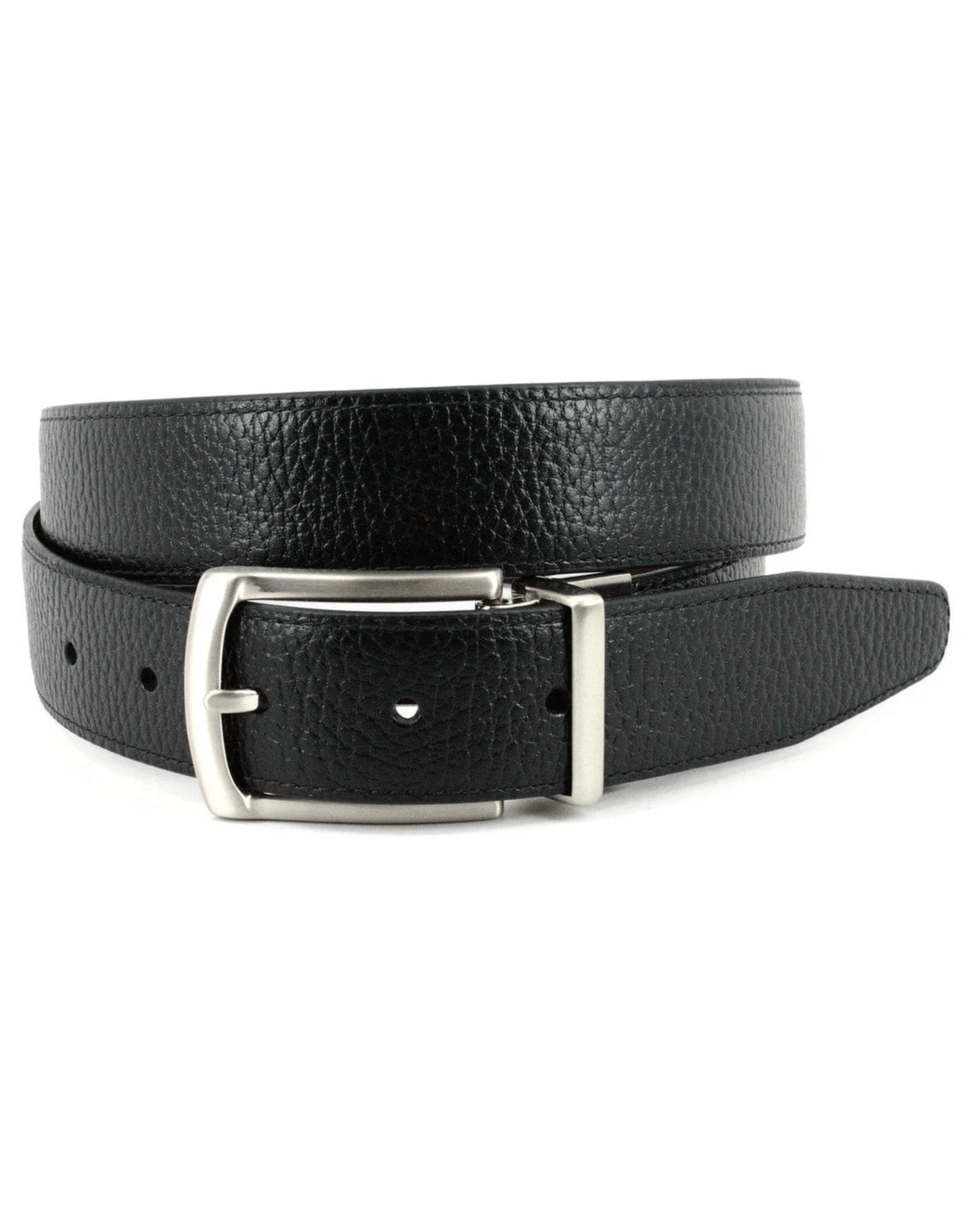 Torino Leather Company Belt Reversible Veal Belt in Black and Cognac