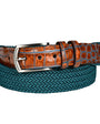 Torino Leather Company Belt TAN BLUE / 34 35mm Woven Two-Tone Crocodile Belt