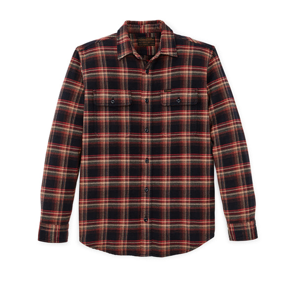 Vintage Flannel Work Shirt- Black/Rust/Multi Plaid