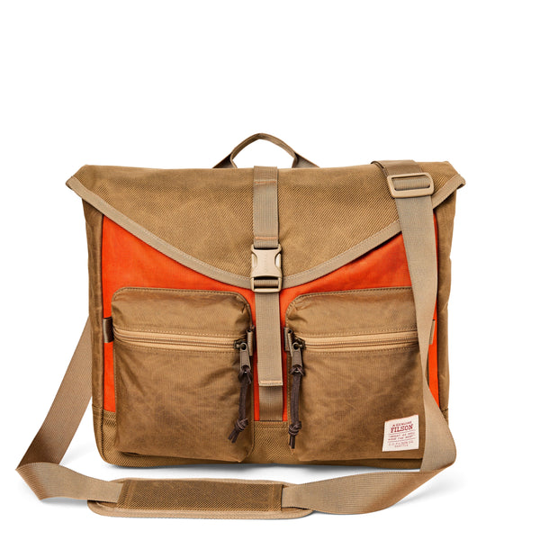 Surveyor Messenger Bag- Dark Tan/Flame