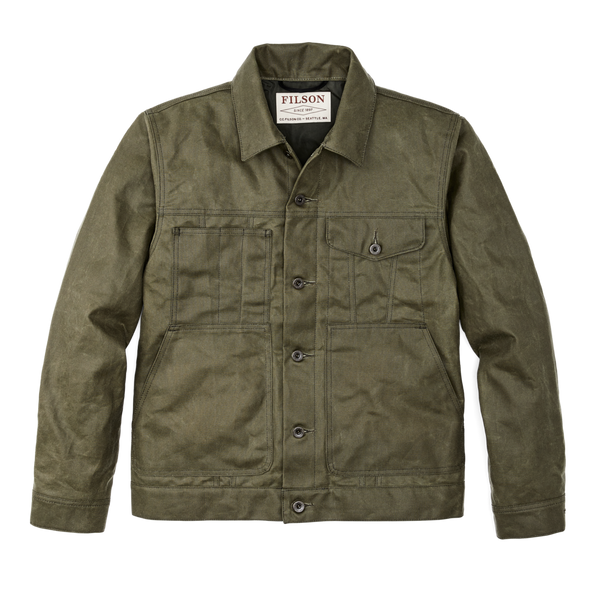 Tin Cloth Short Lined Cruiser Jacket- Military Green