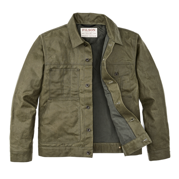 Tin Cloth Short Lined Cruiser Jacket- Military Green