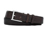W. Kleinberg Leathergoods Belt CHOCOLATE / 36 Pebbled Bison Belt with Brushed Nickel Buckle