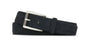 W. Kleinberg Leathergoods Belt NAVY / 34 Suede Belt with Nickel Roller Buckle