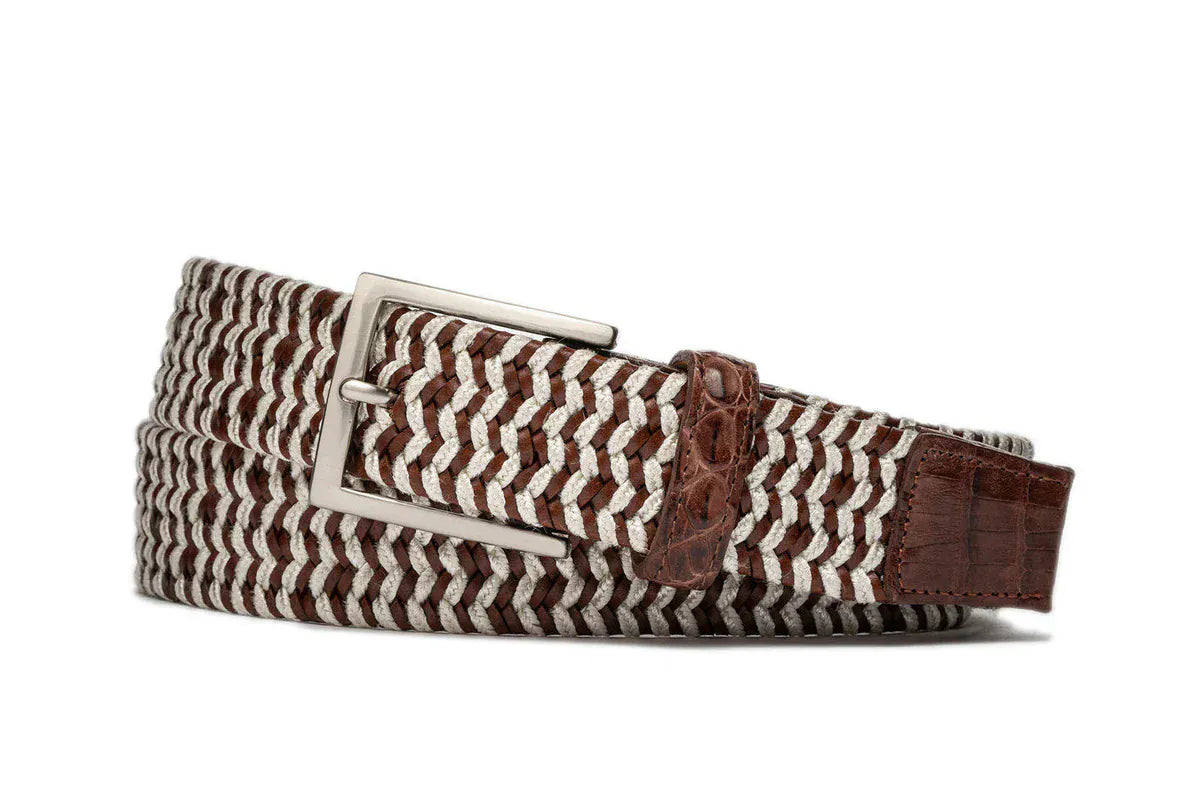 W. Kleinberg Leathergoods Belt Pearl Leather Stretch Belt