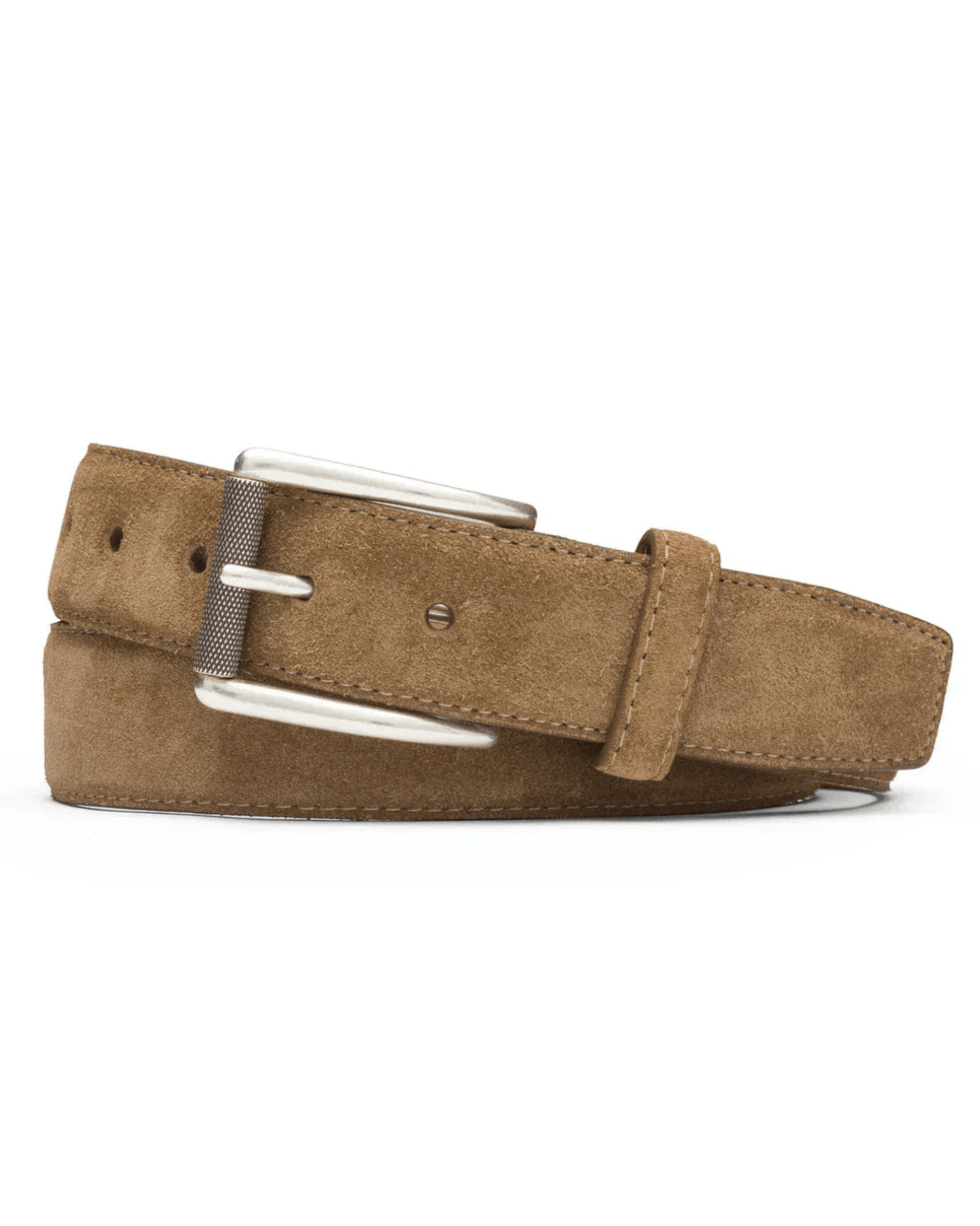 W. Kleinberg Leathergoods Belt Suede Belt with Nickel Roller Buckle