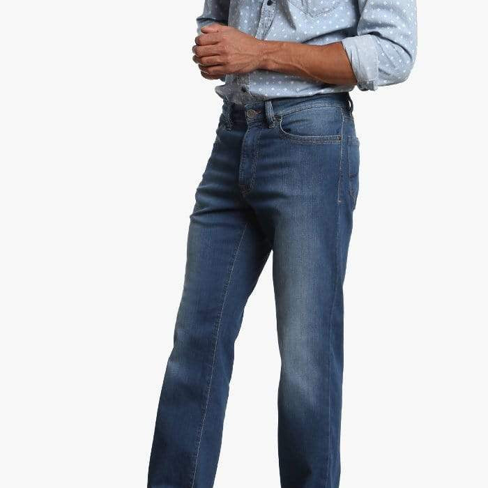 34 Heritage Denim Charisma Relaxed Straight in Mid Cashmere