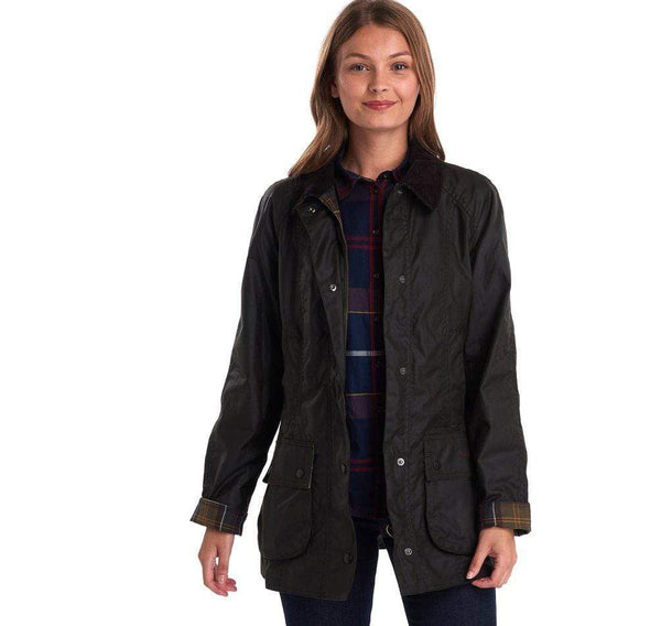 Barbour Outerwear Classic Beadnell Wax Jacket- Olive