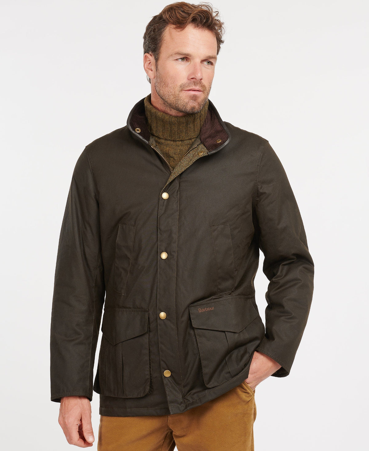 Barbour Hereford Wax Jacket- Olive