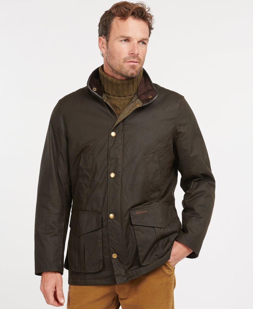 Barbour Outerwear Hereford Wax Jacket- Olive
