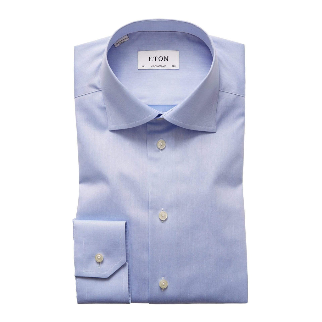 Eton Dress Shirts Contemporary Fit Light Blue Signature Twill