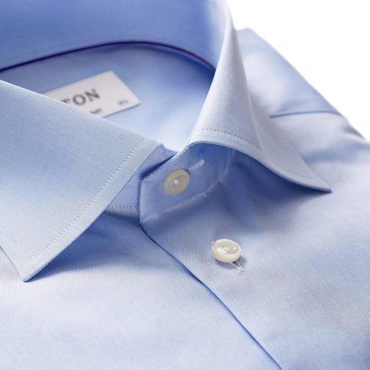 Eton Dress Shirts Contemporary Fit Light Blue Signature Twill