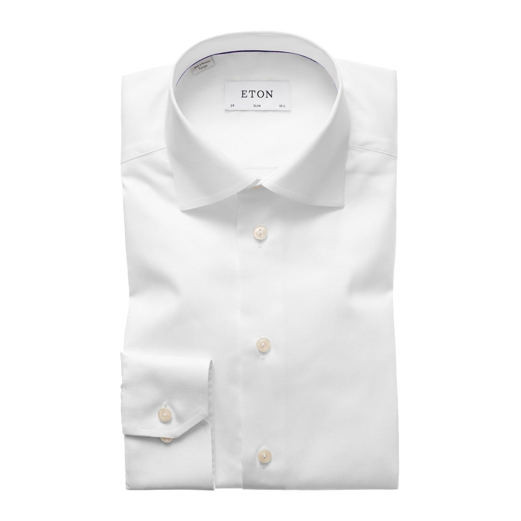 Eton Dress Shirts Slim Fit White Signature Twill
