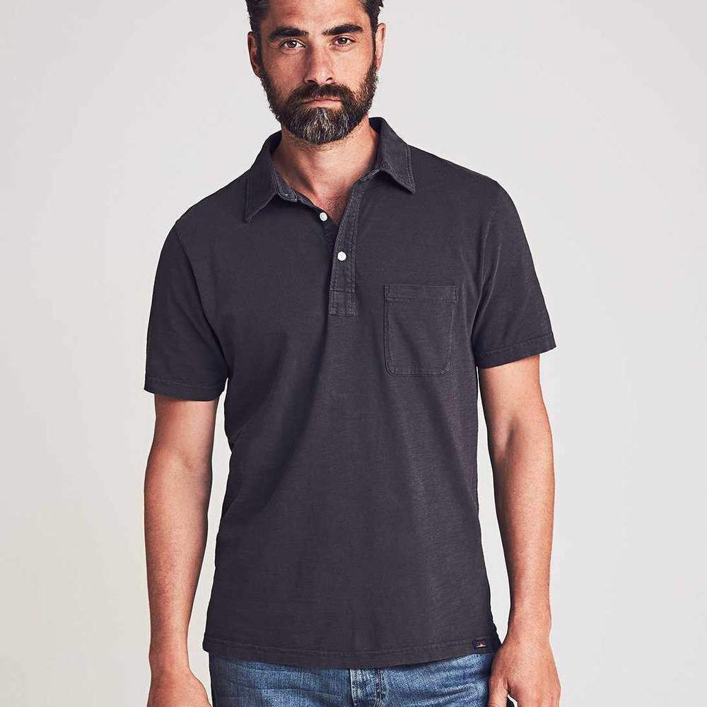 Faherty Polos Sunwashed Polo- Black