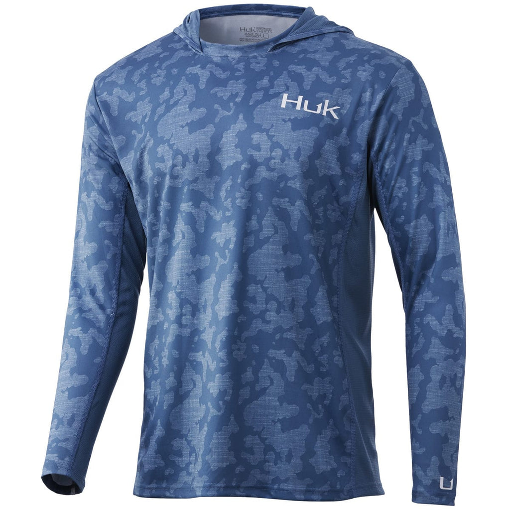 Huk Outerwear Icon X Running Lakes Hoodie- Titanium Blue